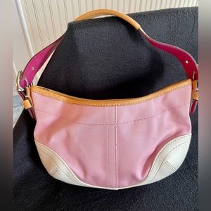 Coach light pink canvas handbag